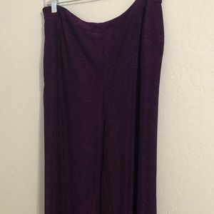 Shein Curve 0XL Purple Glitter Wide Leg Pants